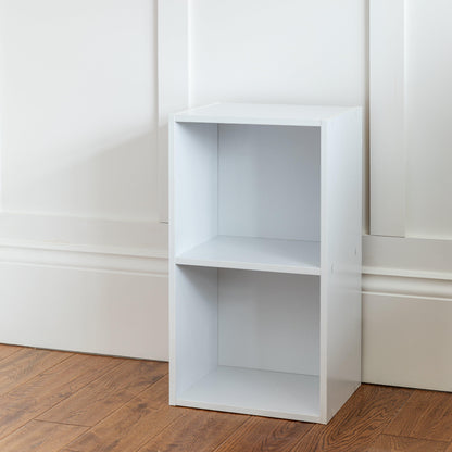 2 Tier Storage Unit / White Bookcase - Laura James