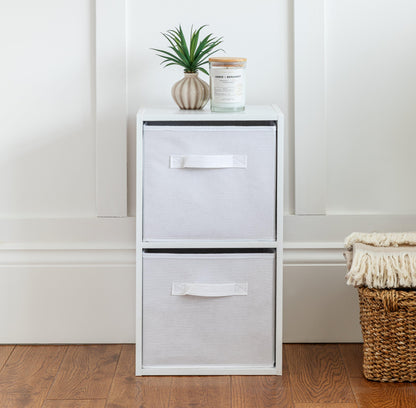 2 Tier Storage Unit / White Bookcase - Laura James