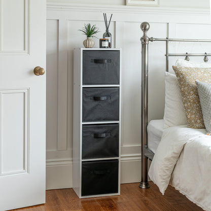 4 Tier Storage Unit / White Bookcase - Laura James