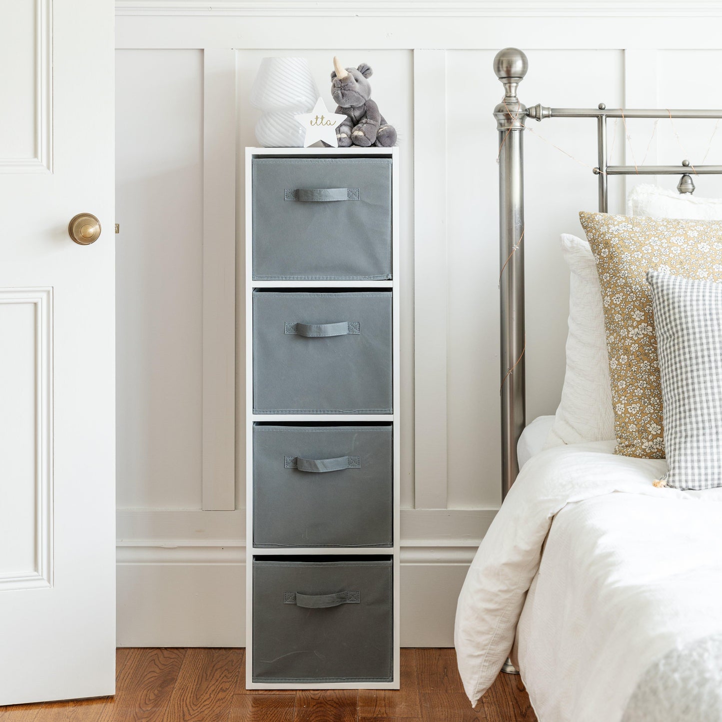 4 Tier Storage Unit / White Bookcase - Laura James