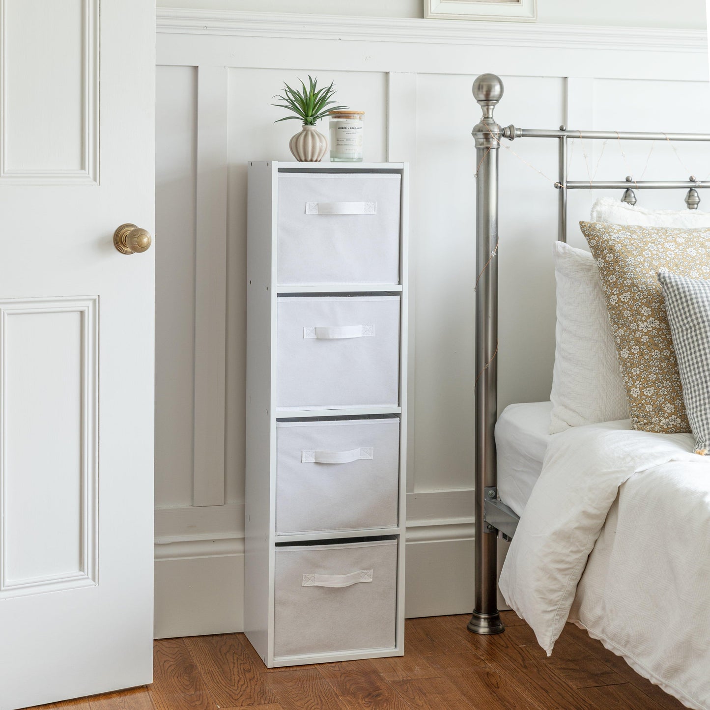 4 Tier Storage Unit / White Bookcase - Laura James