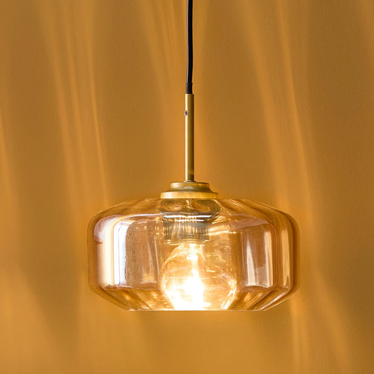 Carrick 22cm Glass Pendant Light - Gold - Laura James 