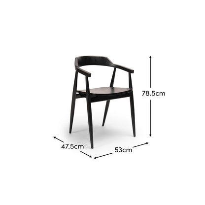 Carter Black Dining Armchairs - Set of 2- Laura James 