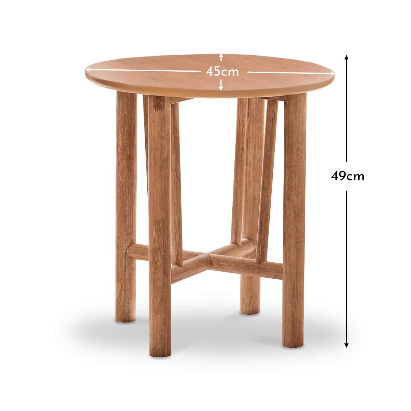 Carter Round Side Table - Whitewash Oak - Laura James 