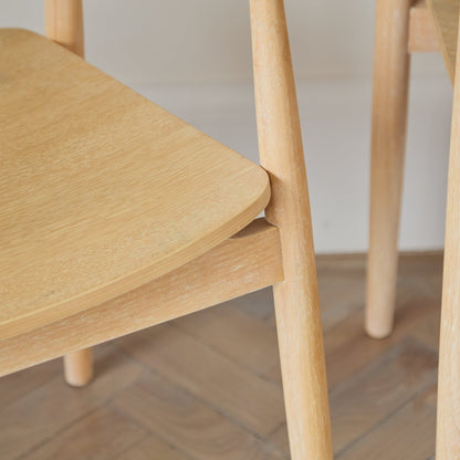 Carter Whitewash Oak Dining Armchair - Set of 2 - Laura James