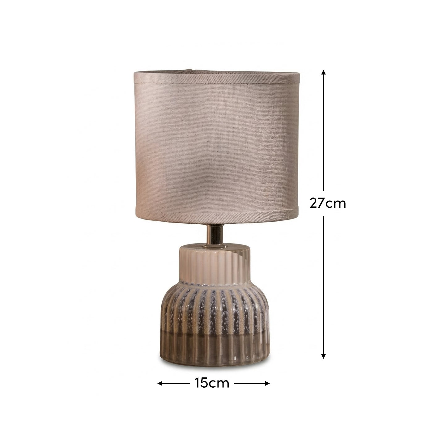 Coates 27cm Ceramic Table Lamp - Blue Reactive Glaze with Cream Linen Shade - Laura James