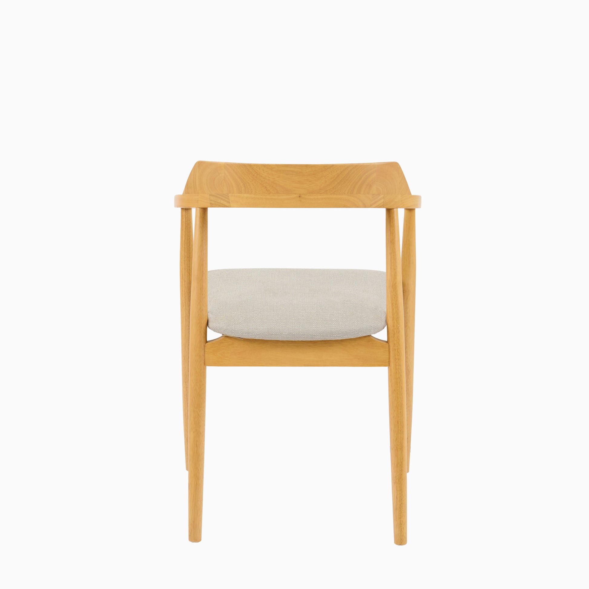 Carter Fawn Linen Dining Armchairs - Set of 2 - Pale Oak Legs - Laura James 