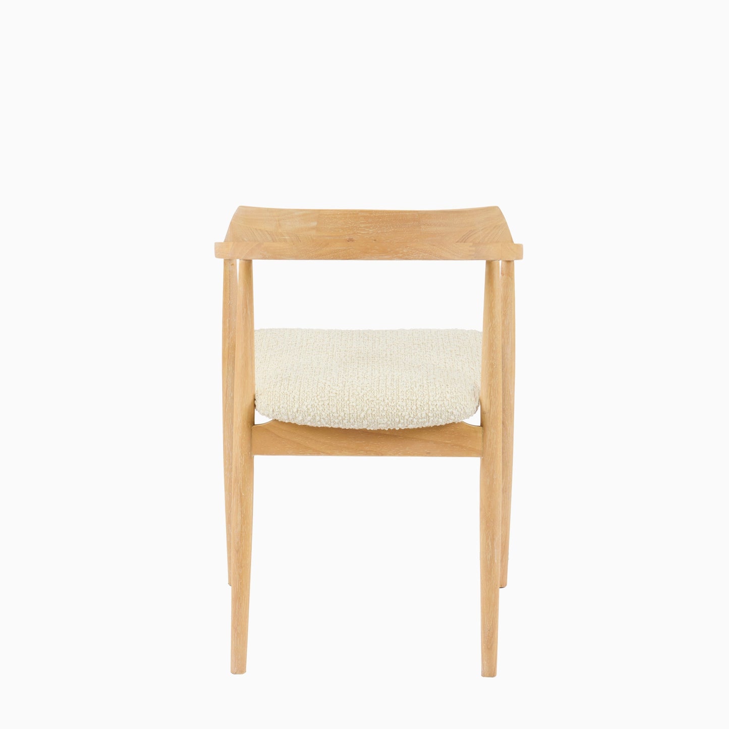 Carter Boucle Dining Armchairs - Set of 2 - Whitewash Oak Legs - Laura James 
