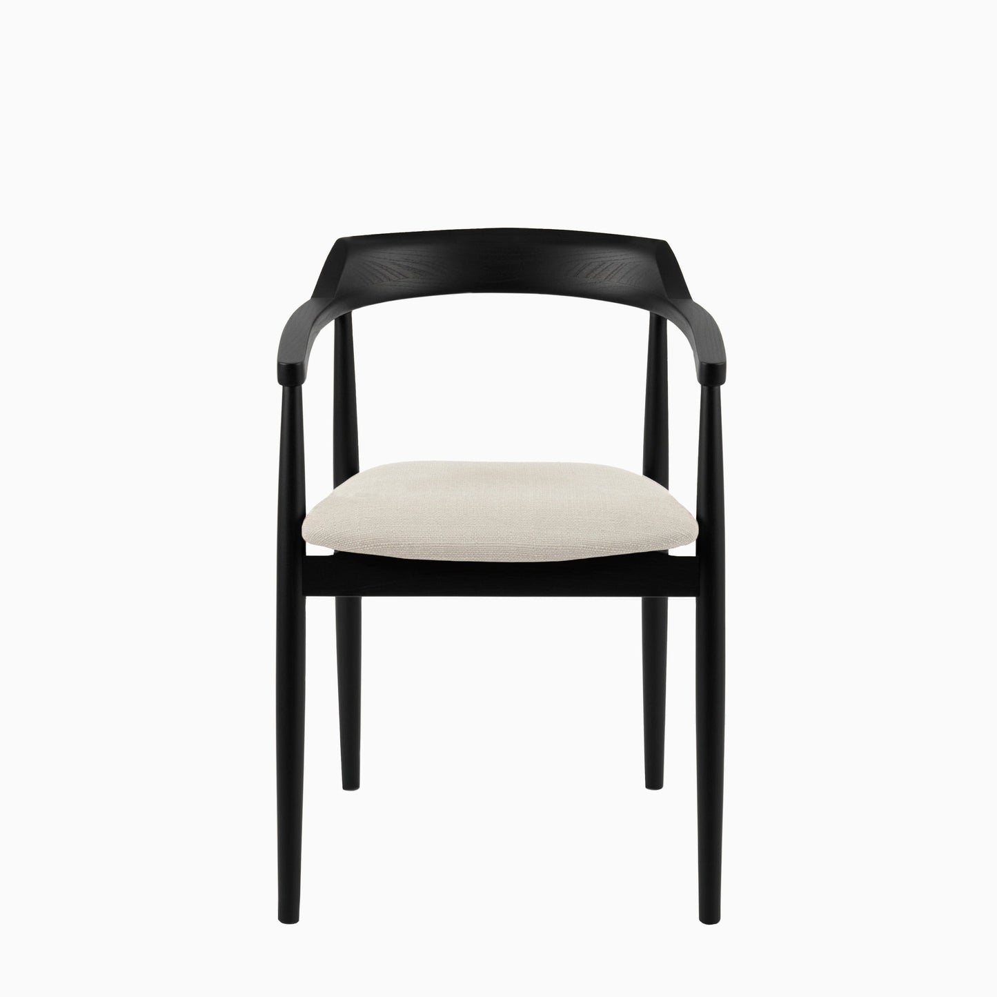 Carter Boucle Dining Armchairs - Set of 2 - Black Oak Legs - Laura James 
