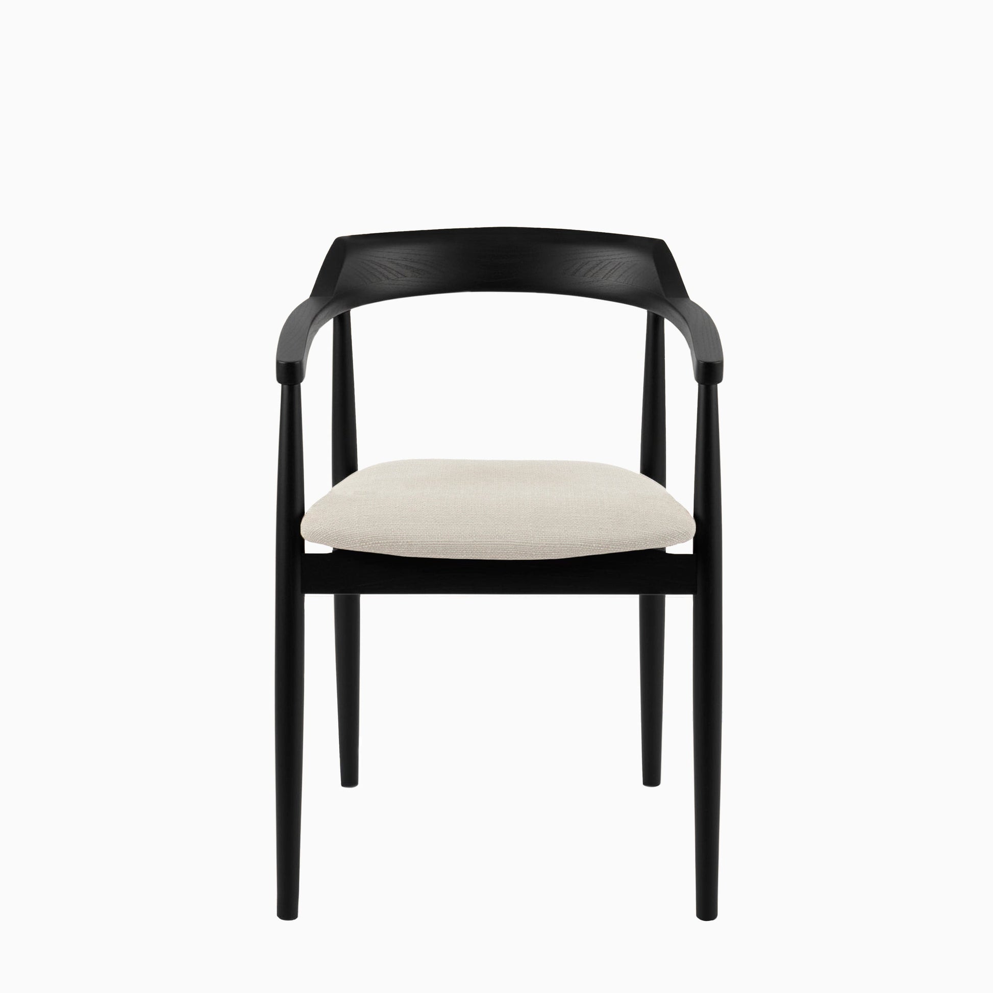 Carter Boucle Dining Armchairs - Set of 2 - Black Oak Legs - Laura James 