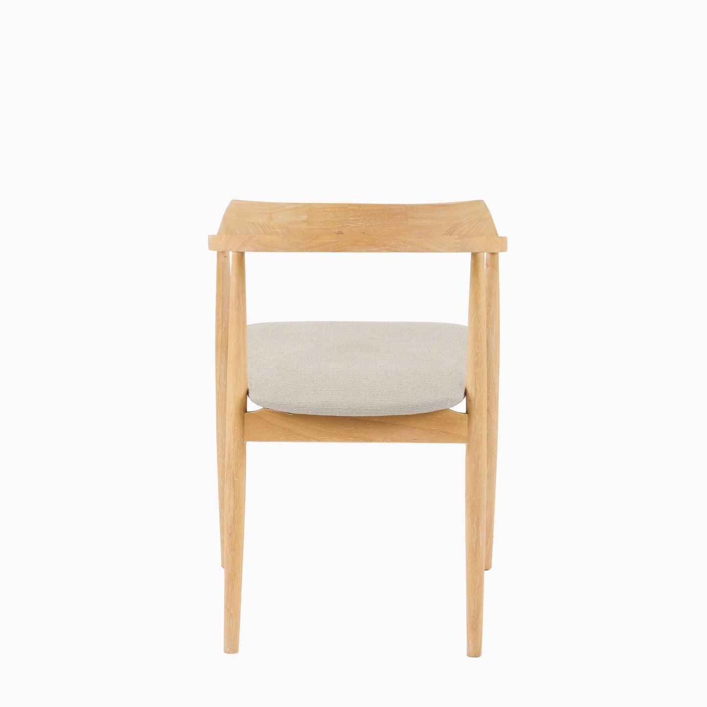Carter Fawn Linen Dining Armchairs - Set of 2 - Whitewash Oak Legs - Laura James 