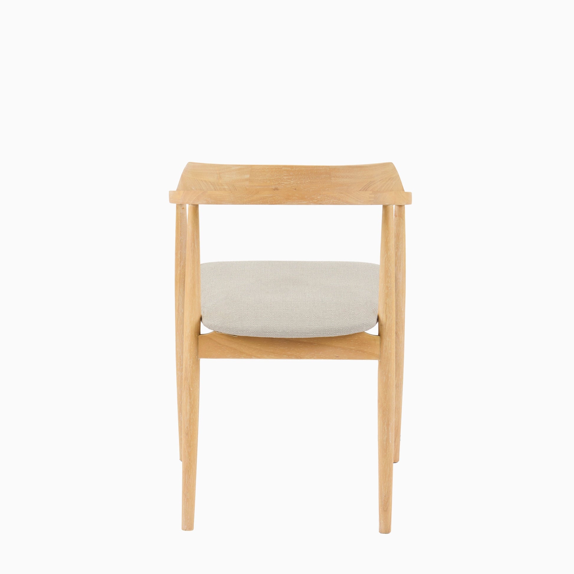 Carter Fawn Linen Dining Armchairs - Set of 2 - Whitewash Oak Legs - Laura James 