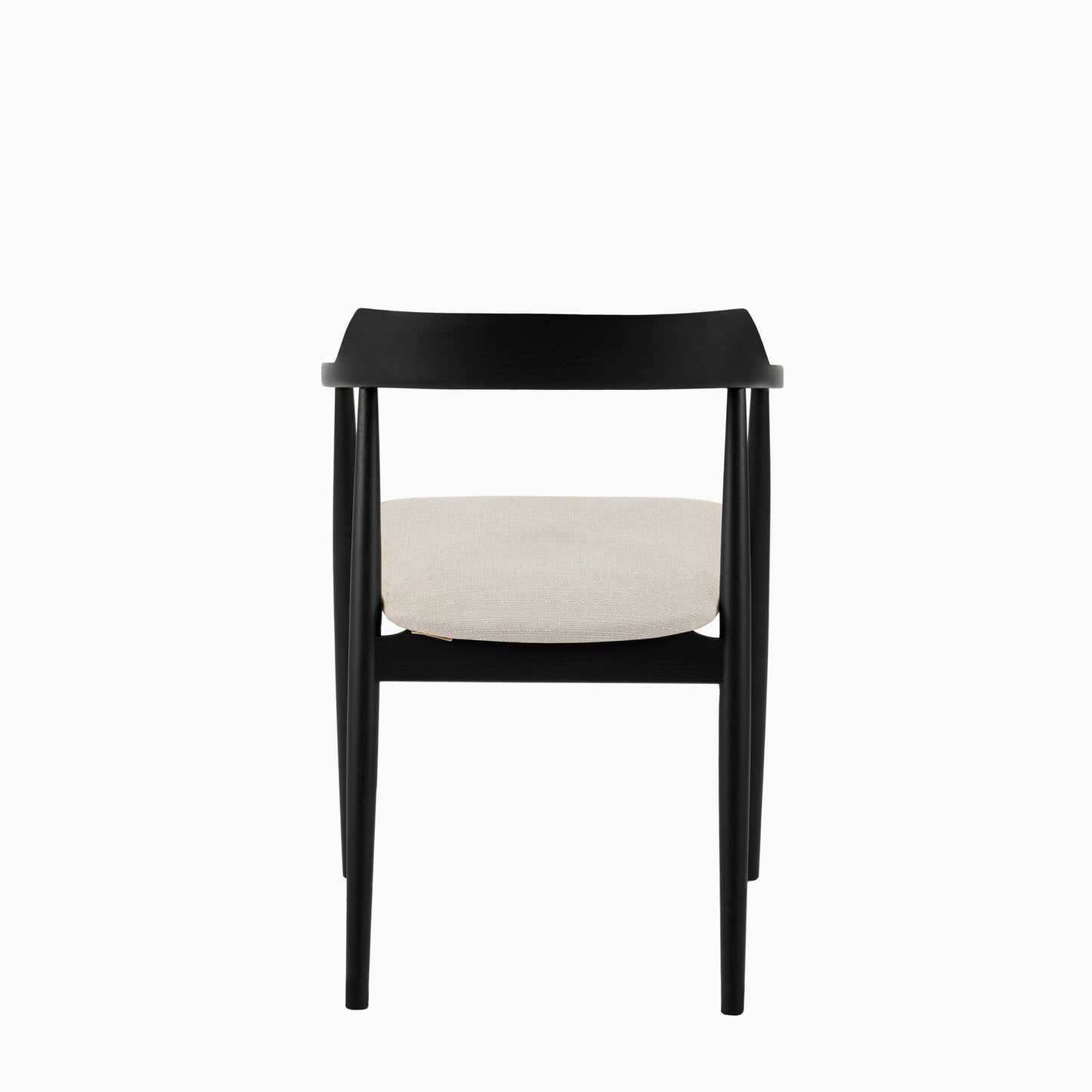 Carter Fawn Linen Dining Armchairs - Set of 2 - Black Oak Legs - Laura James 