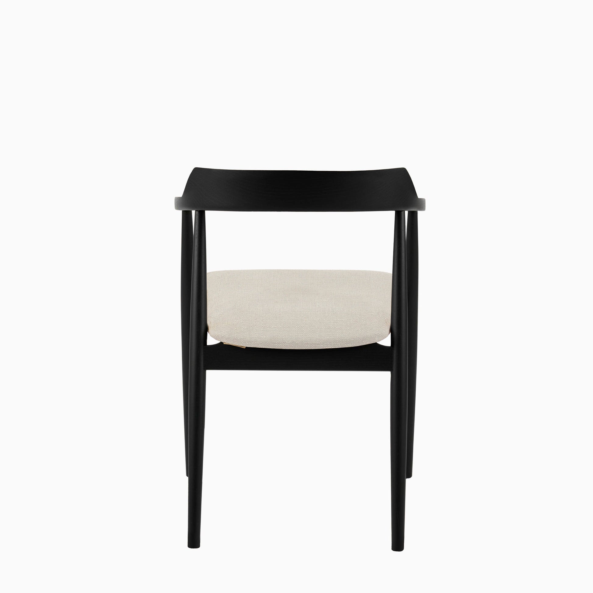 Carter Fawn Linen Dining Armchairs - Set of 2 - Black Oak Legs - Laura James 