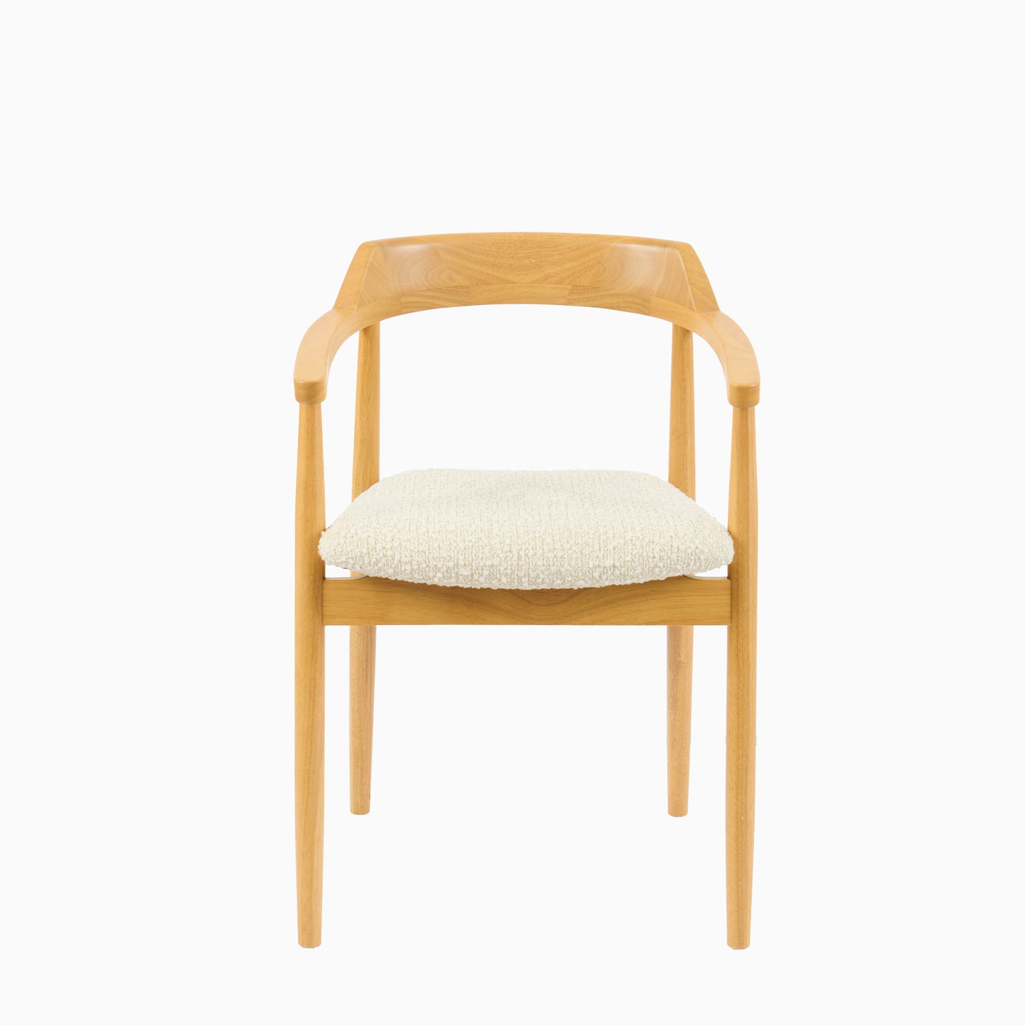 Carter Boucle Dining Armchairs - Set of 2 - Pale Oak Legs - Laura James 