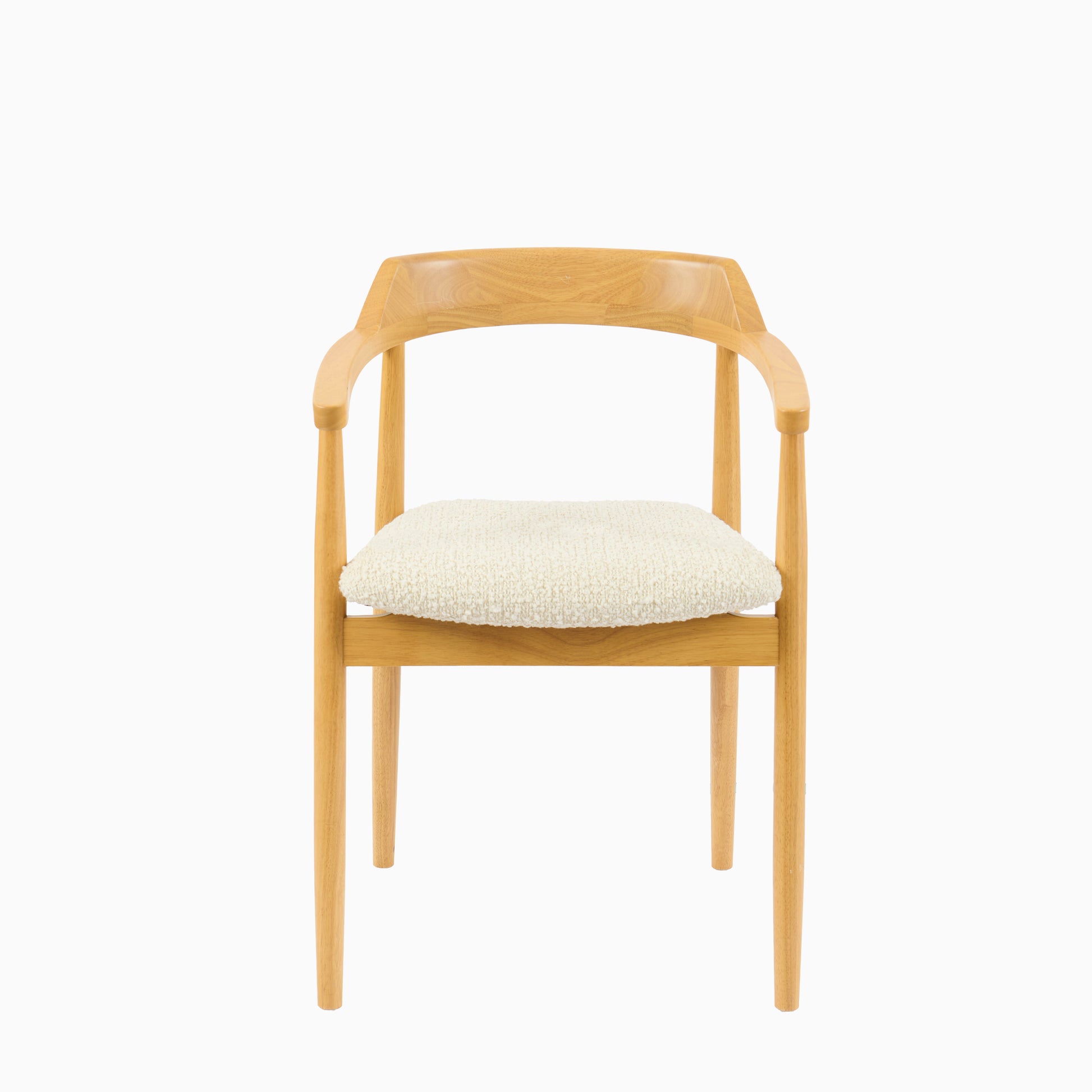 Carter Boucle Dining Armchairs - Set of 2 - Pale Oak Legs - Laura James 