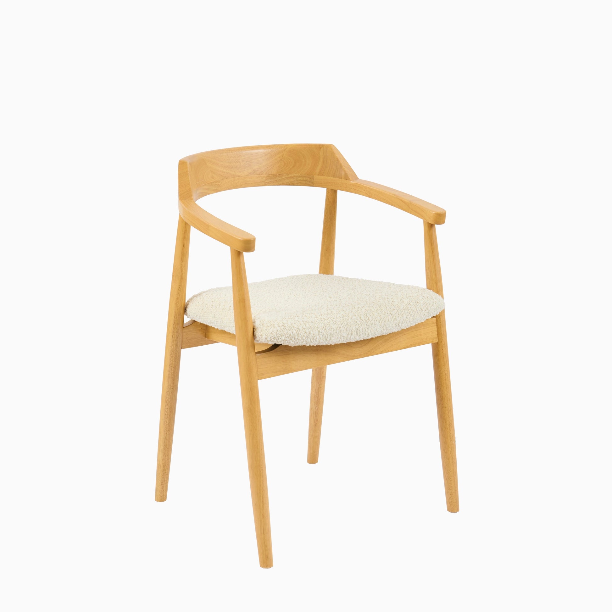 Carter Boucle Dining Armchairs - Set of 2 - Pale Oak Legs - Laura James 