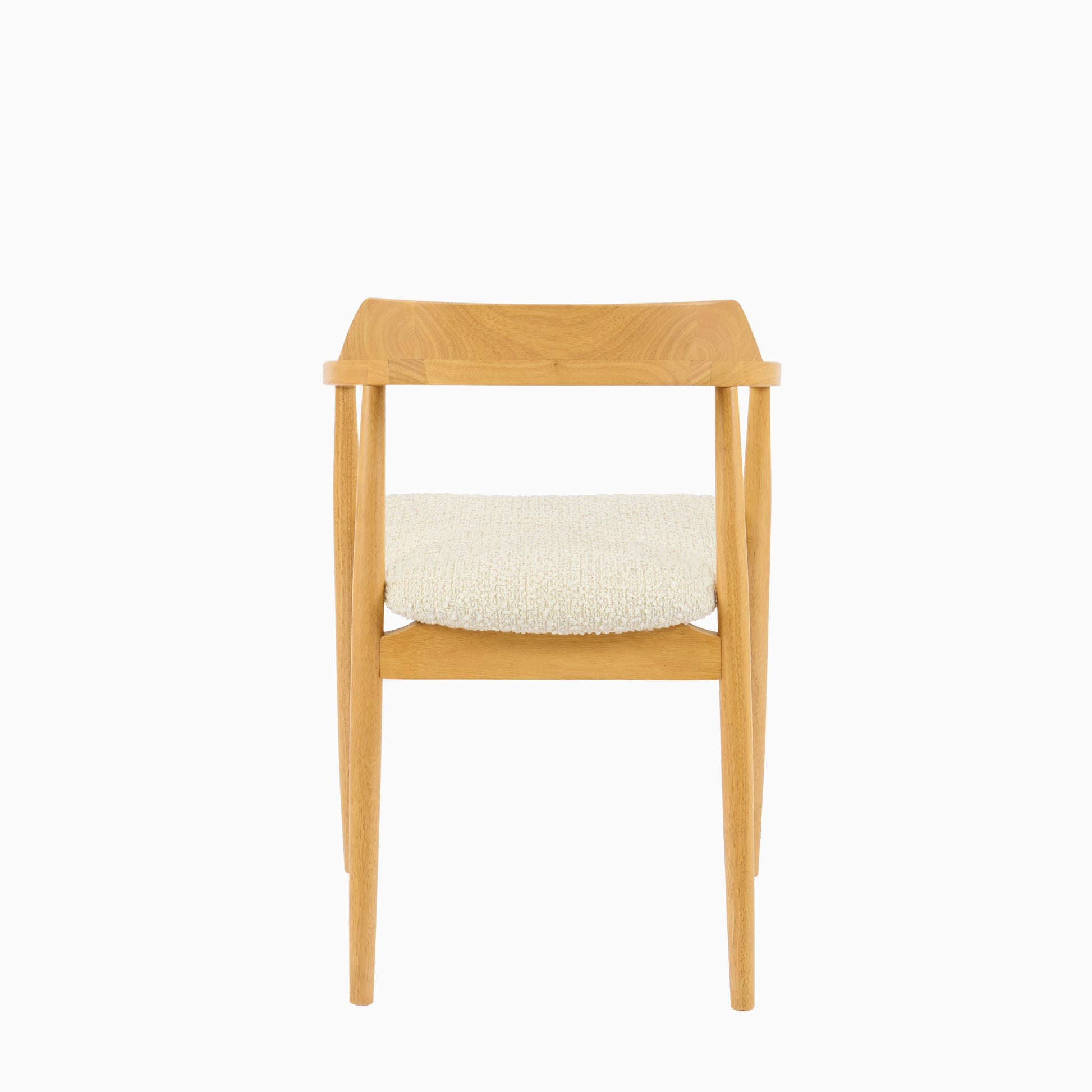 Carter Boucle Dining Armchairs - Set of 2 - Pale Oak Legs - Laura James 