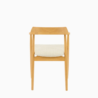 Carter Boucle Dining Armchairs - Set of 2 - Pale Oak Legs - Laura James 
