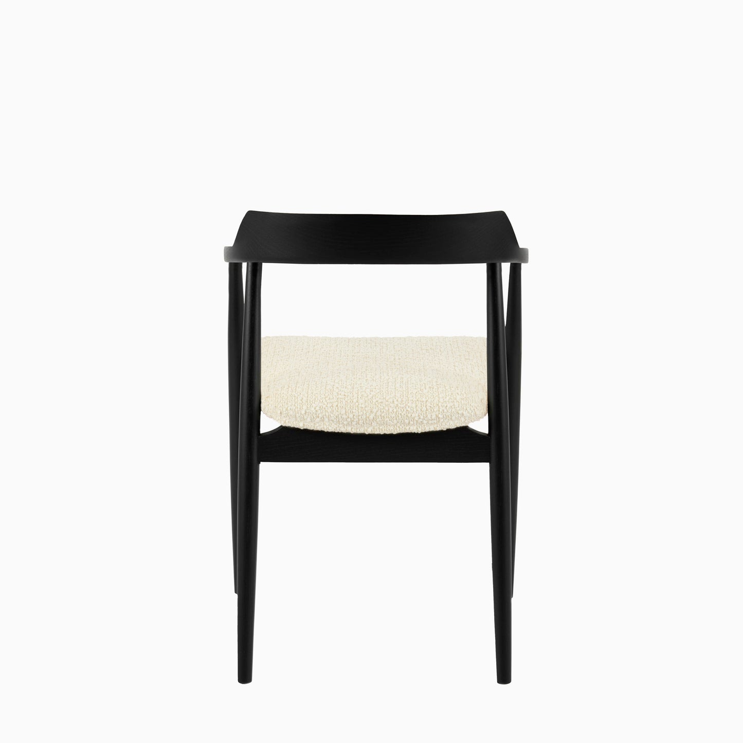 Carter Boucle Dining Armchairs - Set of 2 - Black Oak Legs - Laura James 