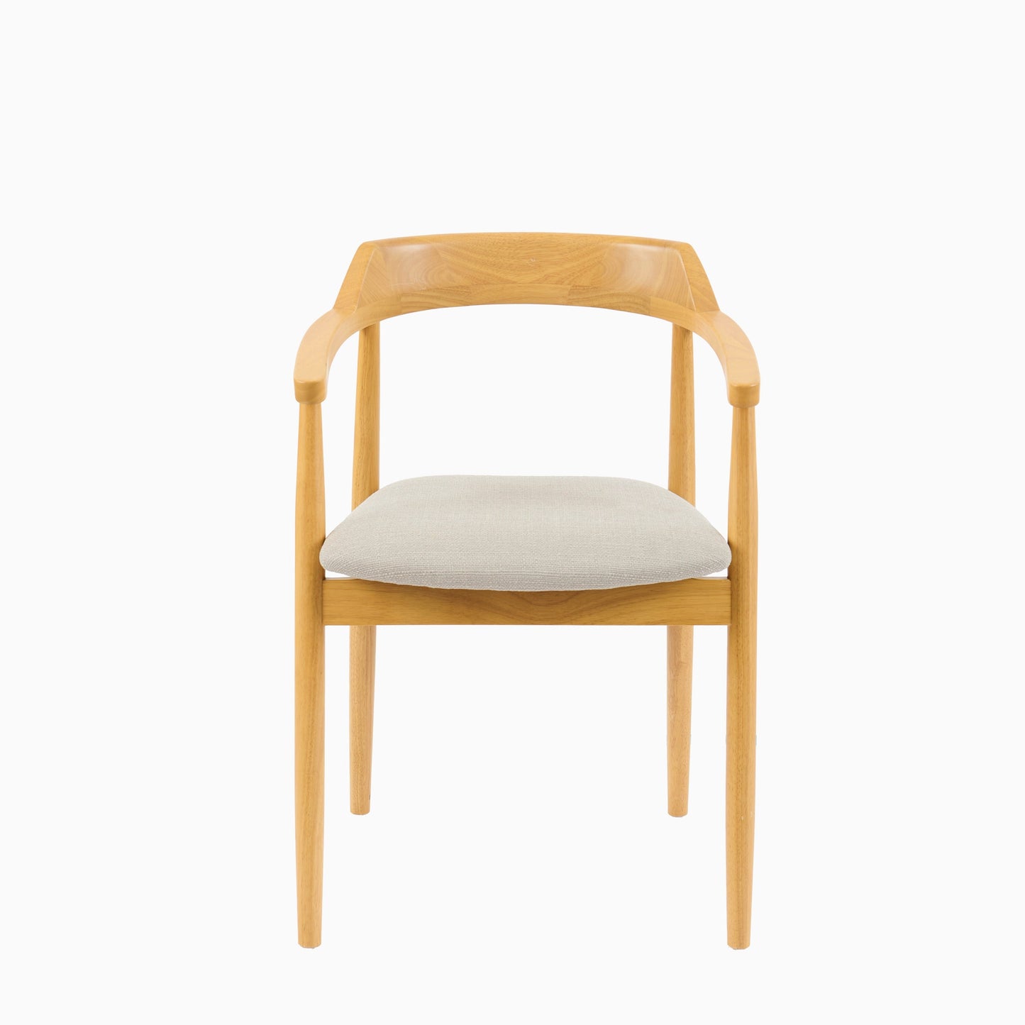 Carter Fawn Linen Dining Armchairs - Set of 2 - Pale Oak Legs - Laura James 