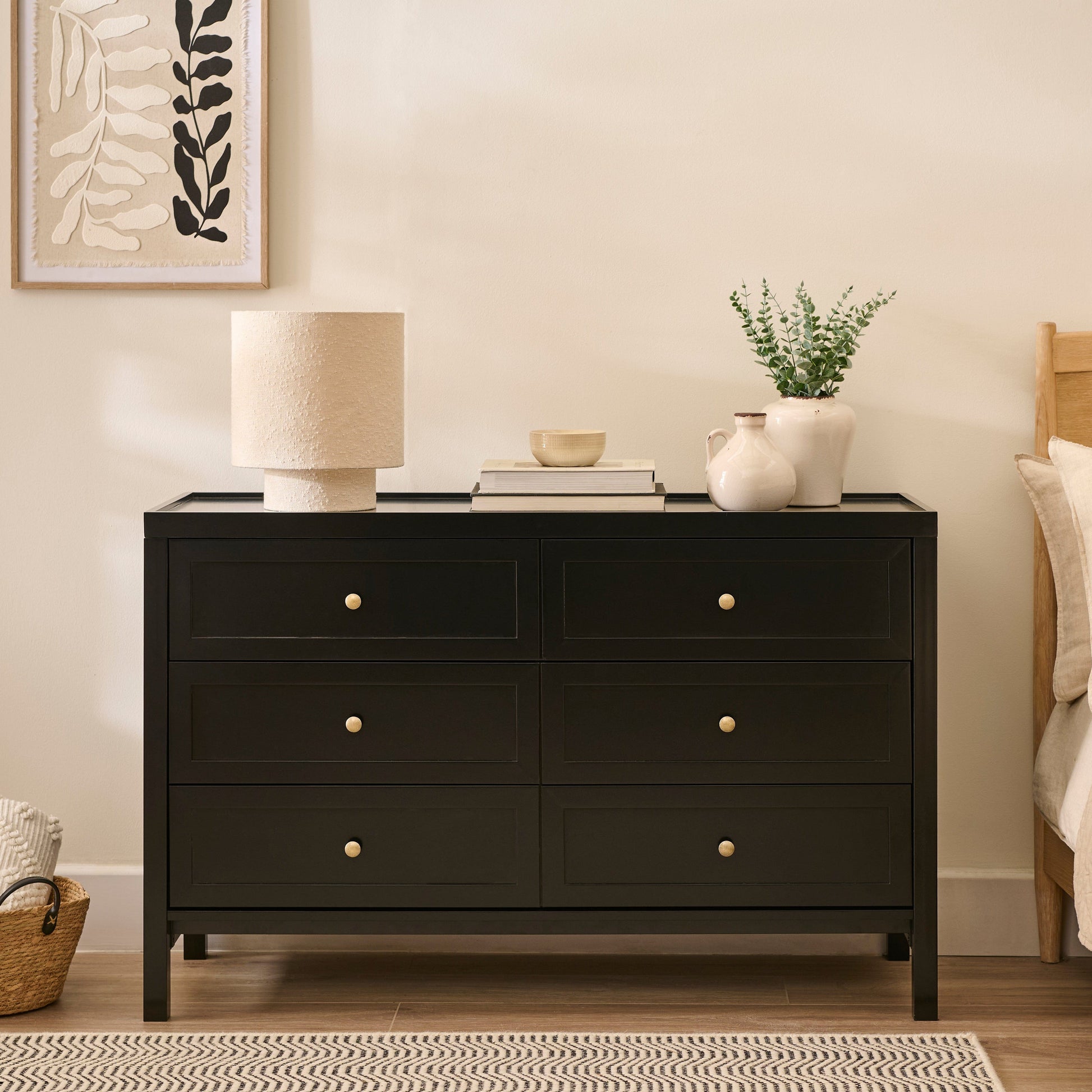 Charlie 6 Drawer Chest of Drawer - Noir Black - Laura James 