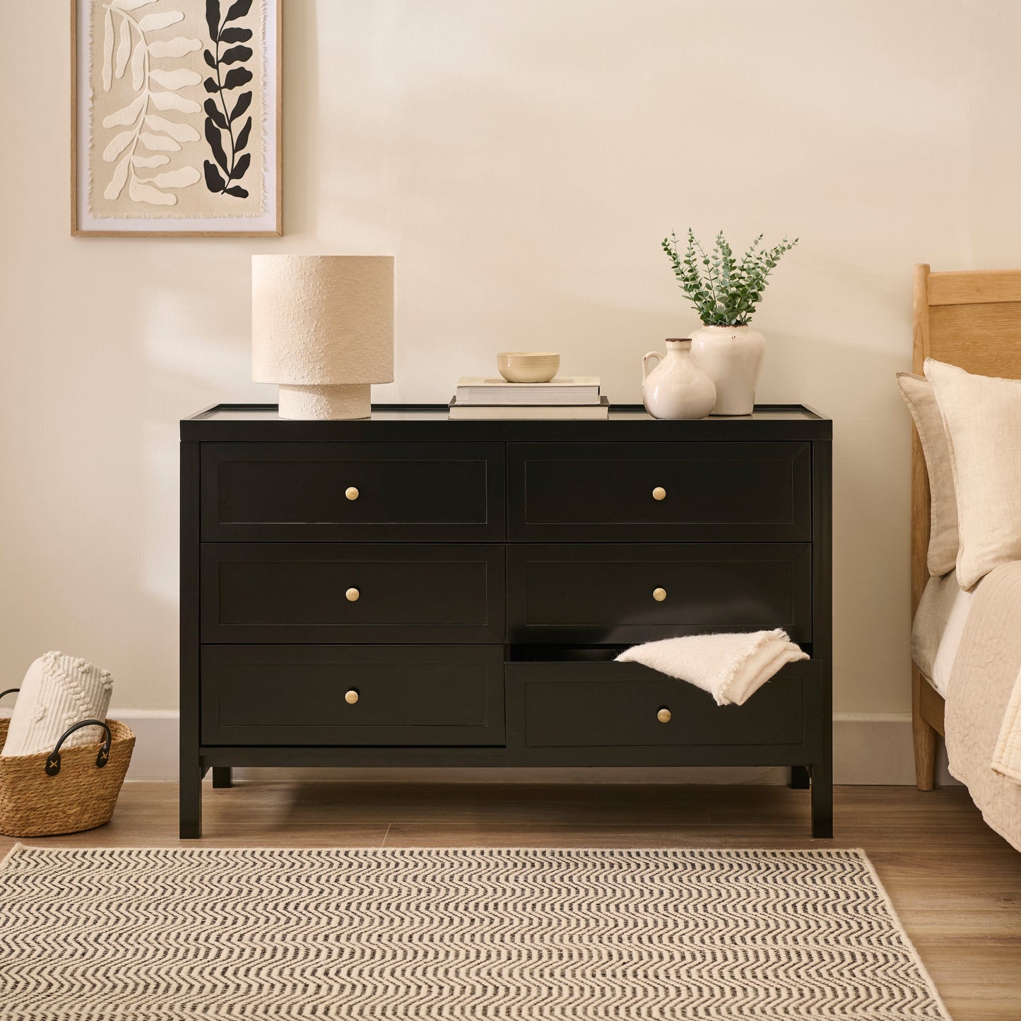 Charlie 6 Drawer Chest of Drawer - Noir Black - Laura James 