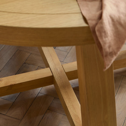 Charlotte Pale Oak Round Dining Table Set - 4 Seater - Ella Pale Oak Carver Chair - Laura James