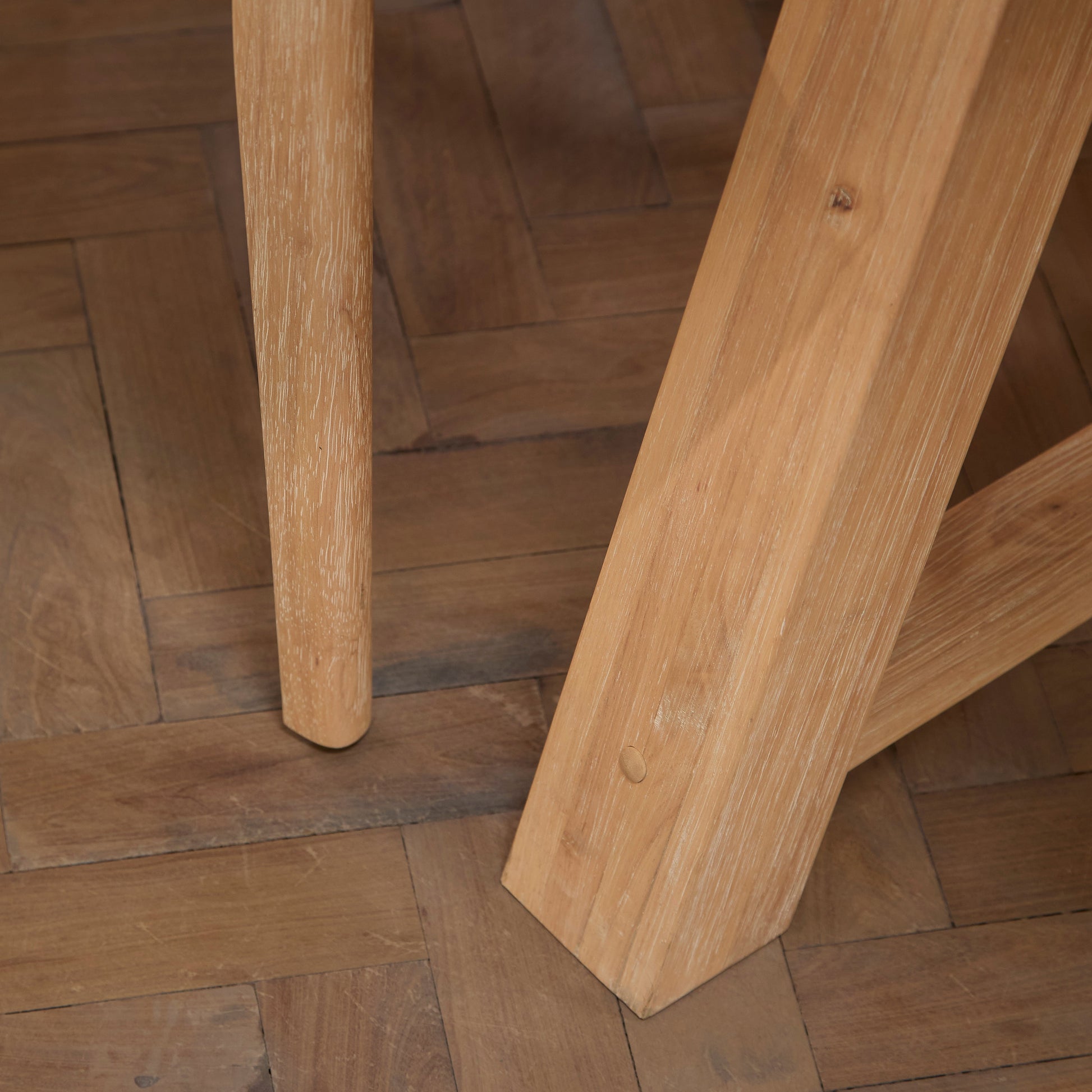 Charlotte Whitewash Round Dining Table Set - 4 Seater - Tilly Dining Chairs - Whitewash Oak Legs - Laura James