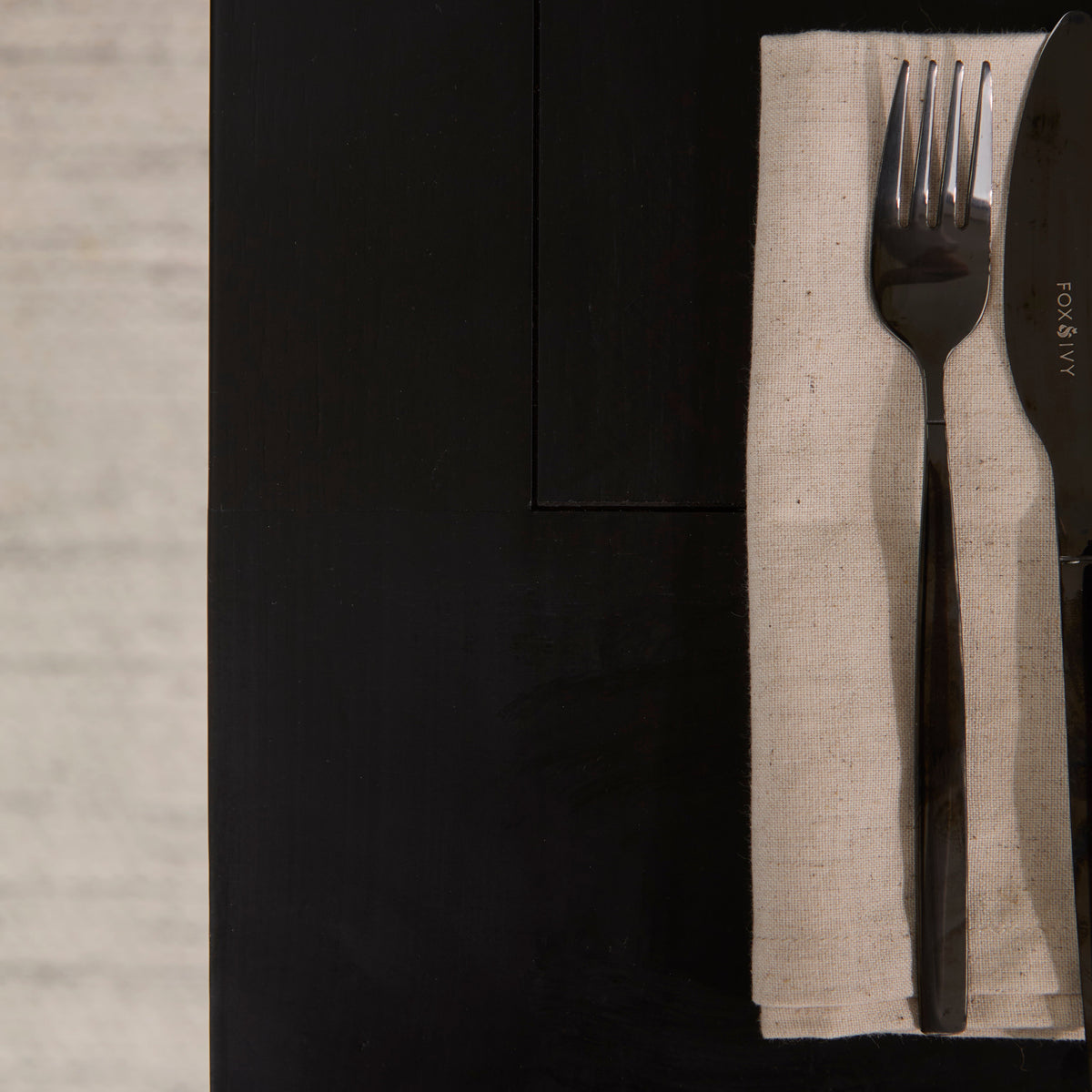 Charlotte Black Oak Extending Dining Table Set - 6 Seater - Nolan Fawn Linen Dining Chairs - Black Oak Legs
- Laura James