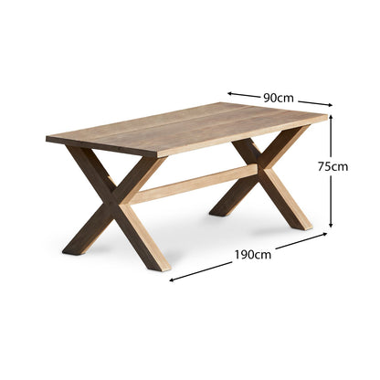 Charlotte Wooden Garden Table - Whitewash Acacia