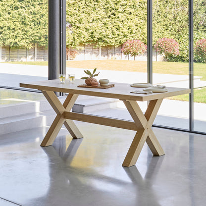Charlotte Whitewash Dining Table - Extendable - Cross Leg - Laura James 