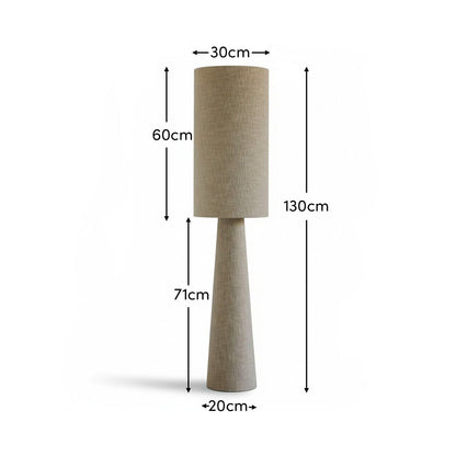 Chattendon 130cm Floor Lamp - Driftwood Slub Linen - Laura James 