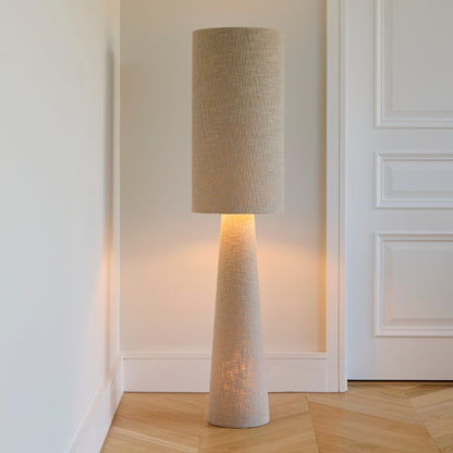 Chattendon 130cm Floor Lamp - Driftwood Slub Linen - Laura James 
