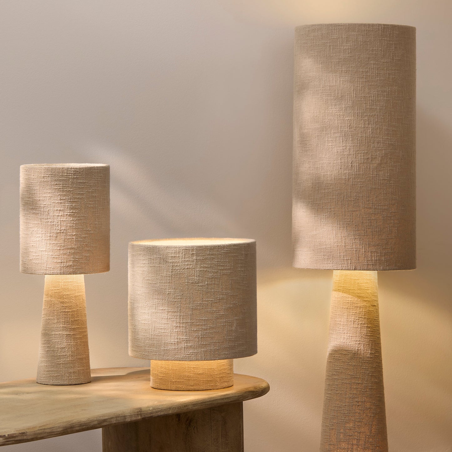 Chattendon Driftwood Slub Linen Floor Lamp - 36cm