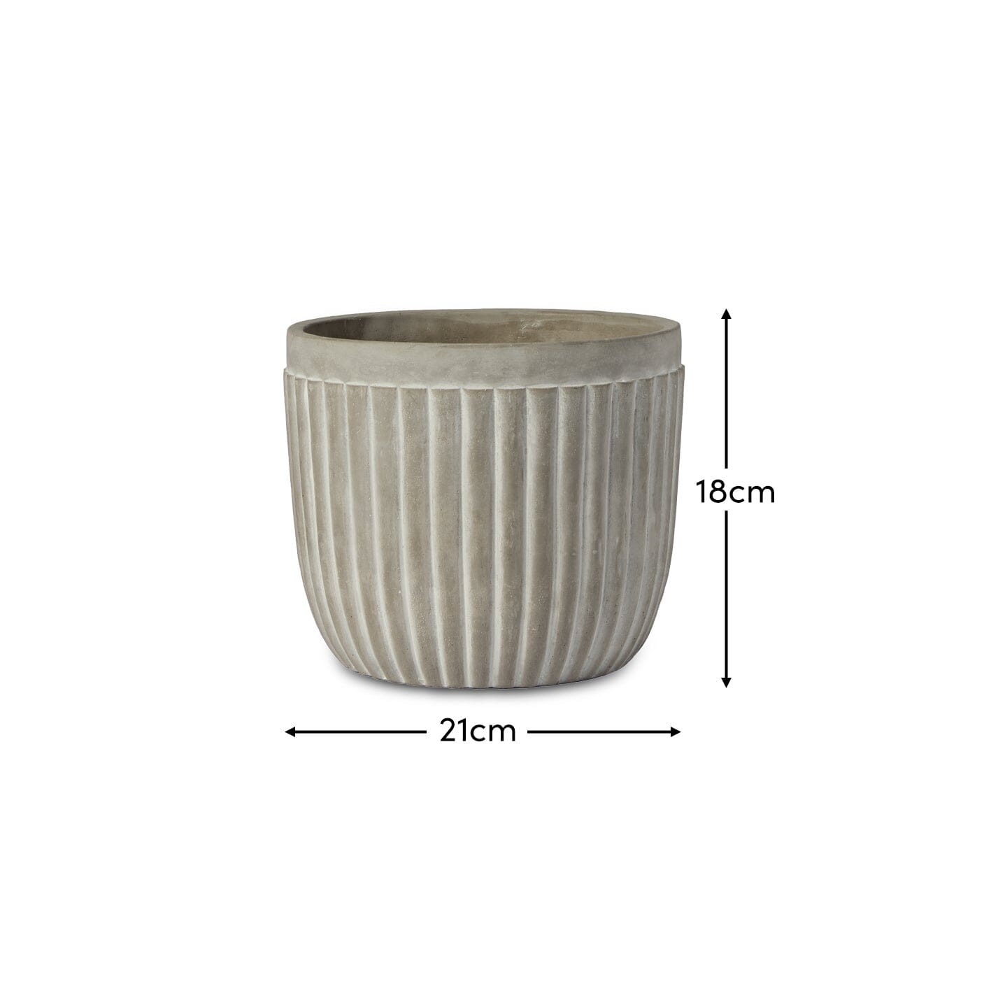 Claremount Grey Cement Plant Pot - 18cm DIMS - Laura James