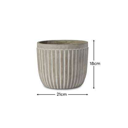 Claremount Grey Cement Plant Pot - 18cm DIMS - Laura James