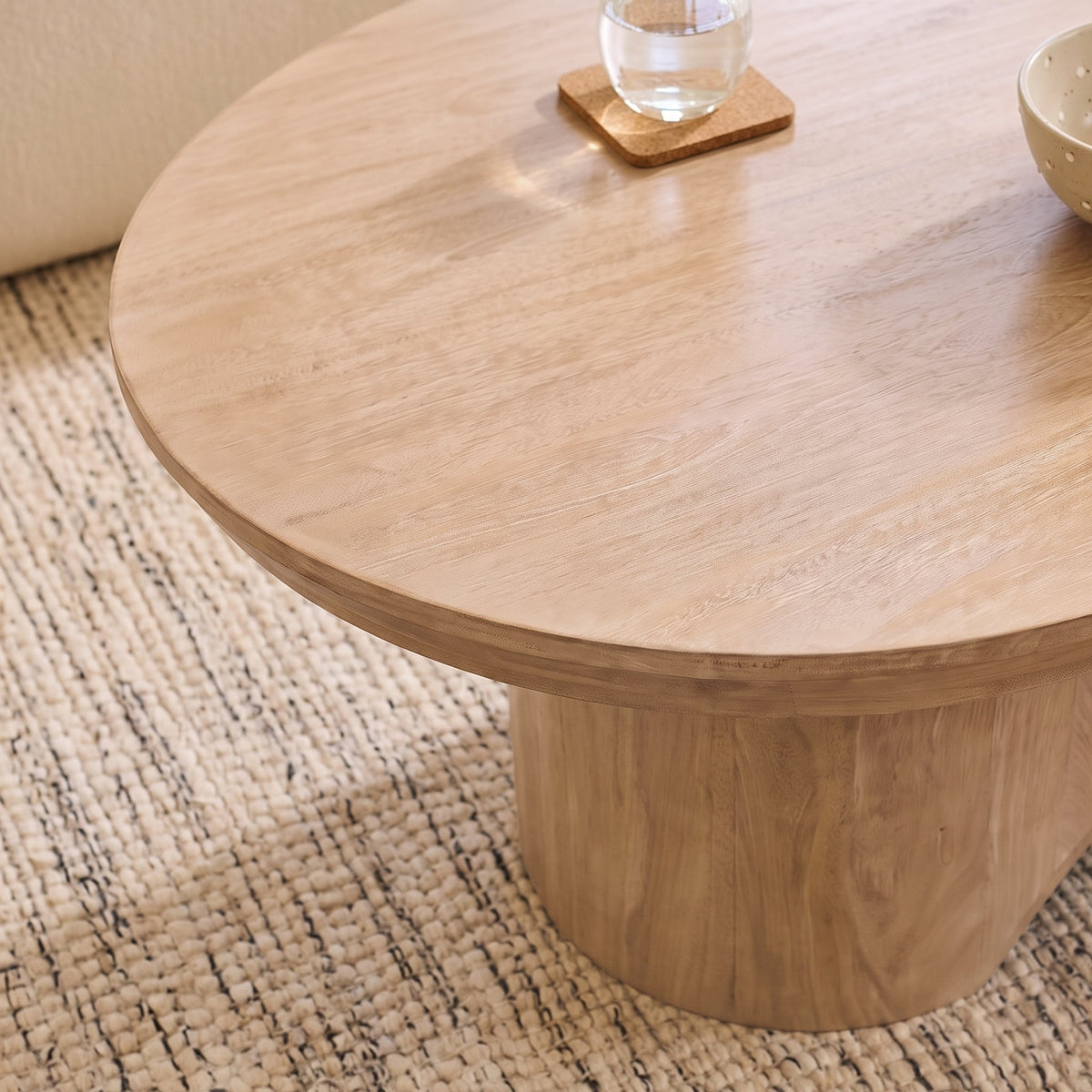 Octavia 120cm Oval Limewash Coffee Table - Laura James 