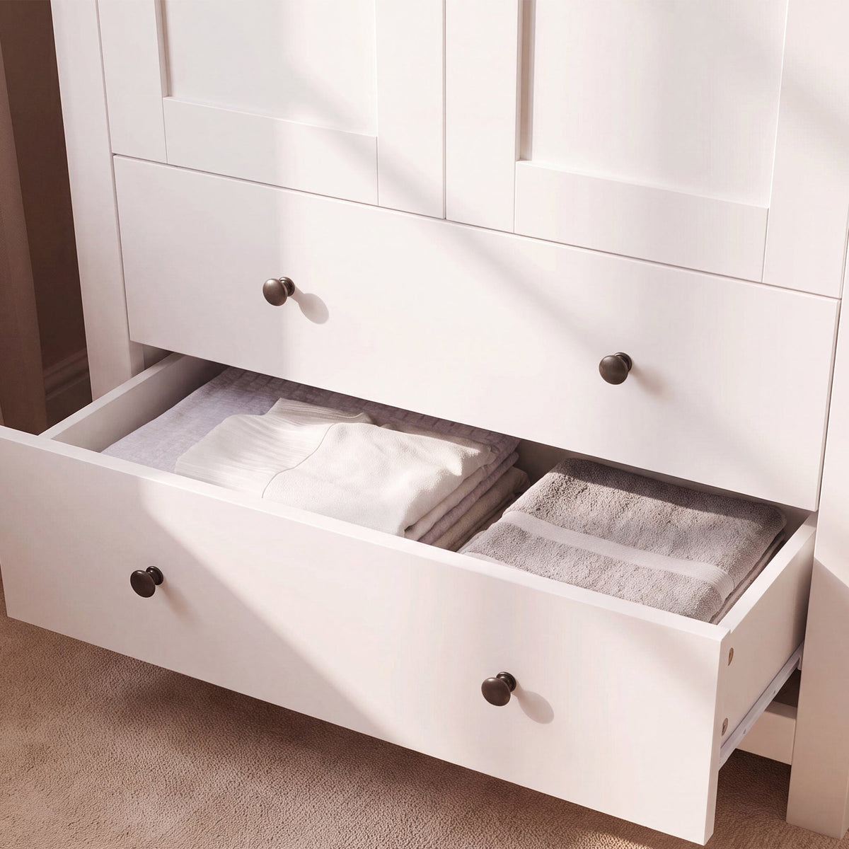 Bampton Double Wardrobe - Alabaster White - Laura James 
