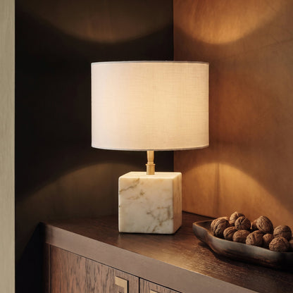 Colmar 15cm Marble Table Lamp Base - White Marble