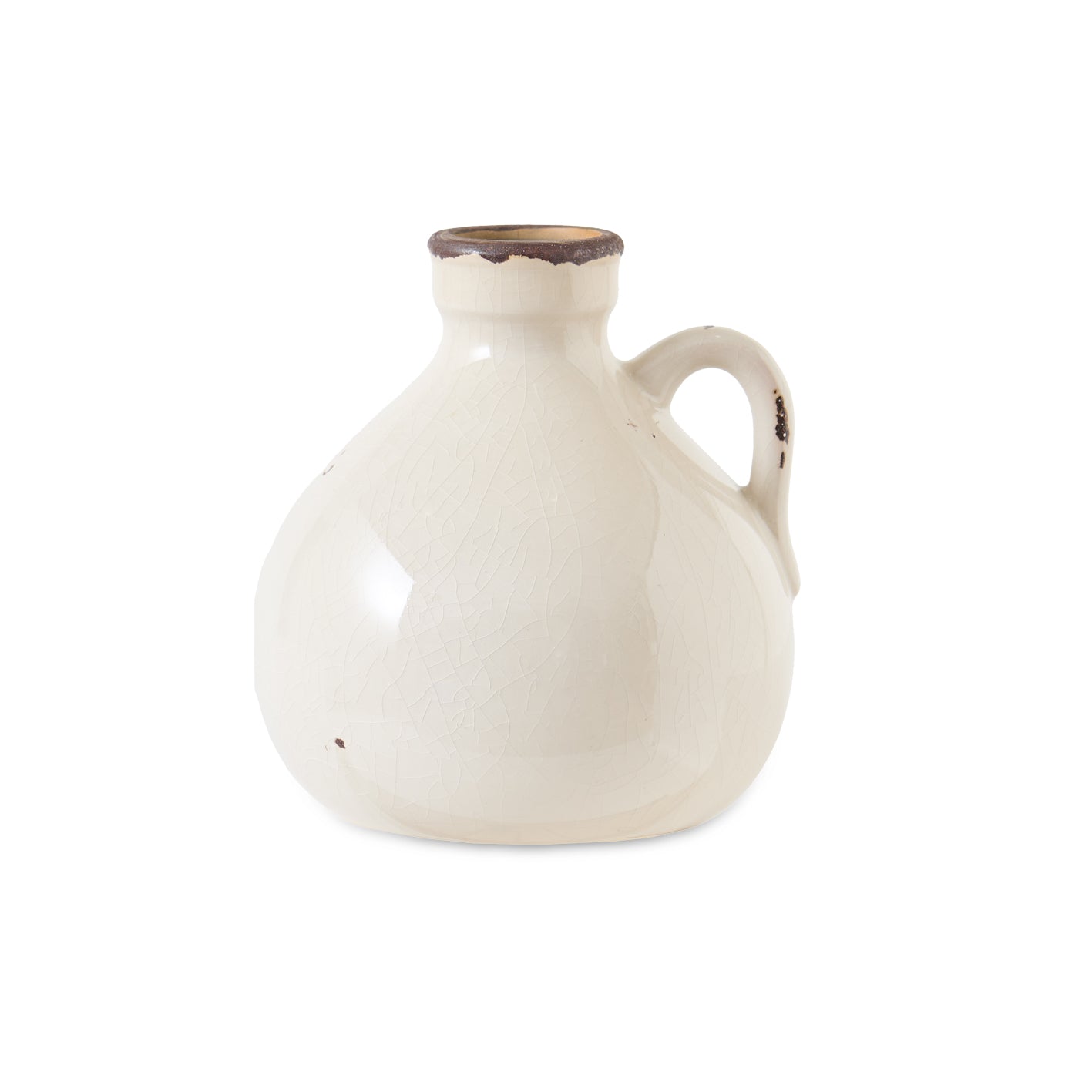 Corsino 16cm Ceramic Vase - Handle - Off White - Laura James
