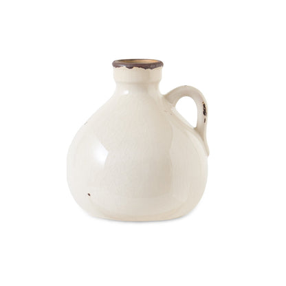Corsino 16cm Ceramic Vase - Handle - Off White - Laura James