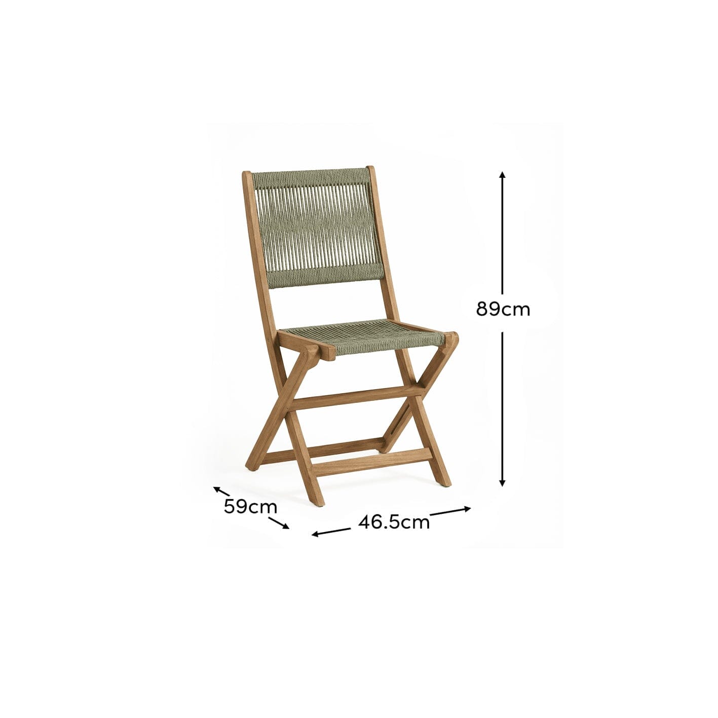 Cove White Acacia Garden Chair - Set of 2 - Mottled Green Rope