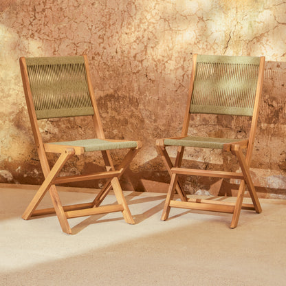 Willow 8 Seater White Acacia Oval Garden Dining Set with Cove Green Rope Chairs