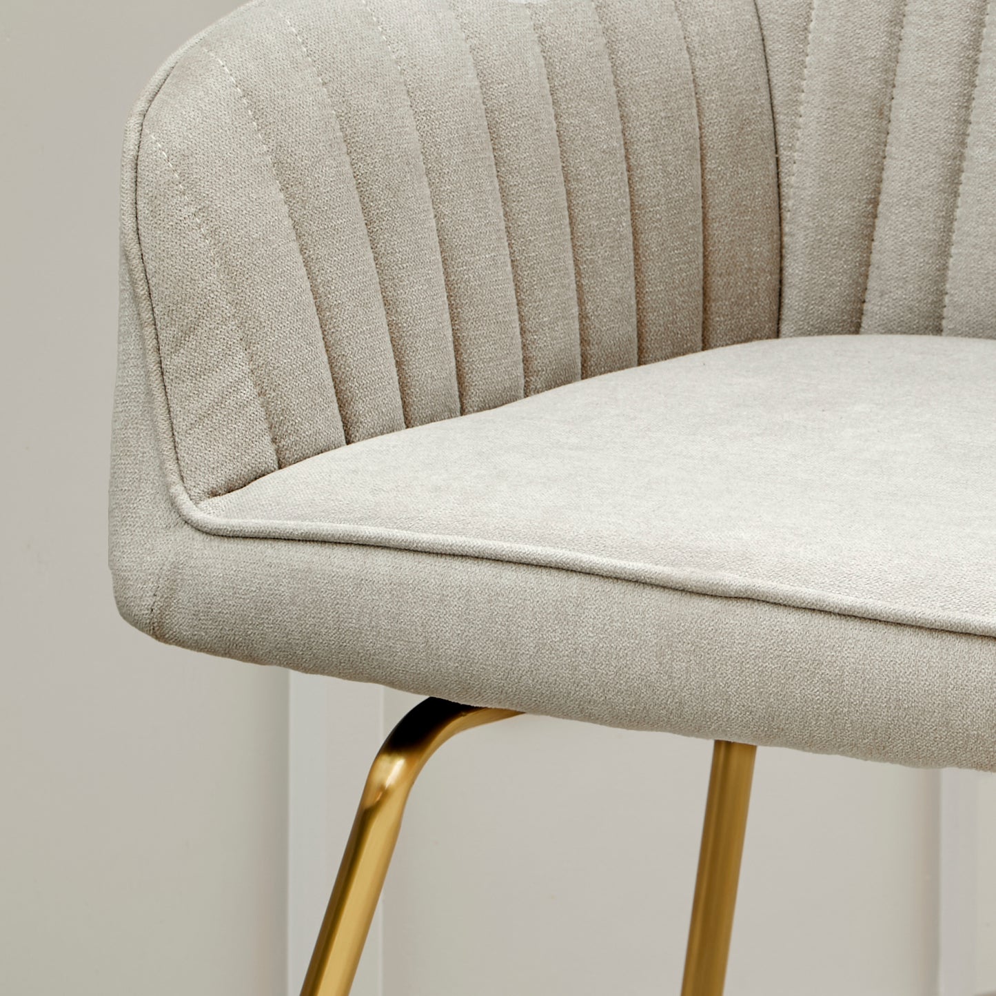 Darcy Swivel Chair - Soft Beige with Gold legs