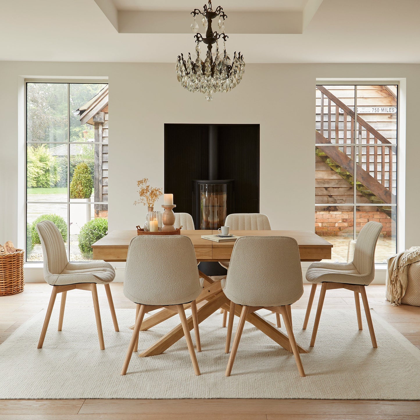 Amelia Whitewash Dining Table Set - 6 Seater - Bella Soft Beige Dining Chairs - Whitewash Legs
- Laura James 