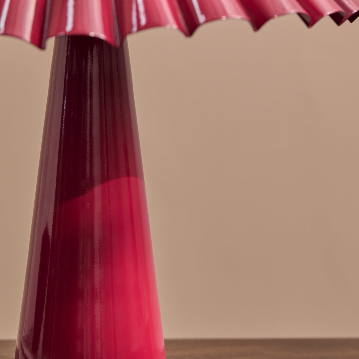 Wicken 37cm Metal Table Lamp - Burgundy Red - Laura James 