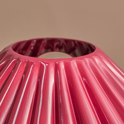 Wicken 37cm Metal Table Lamp - Burgundy Red - Laura James 