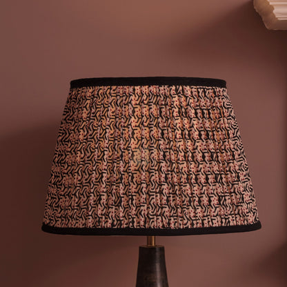 Nimana 40cm Gathered Lamp Shade - Black & Red Geometric - Laura James 