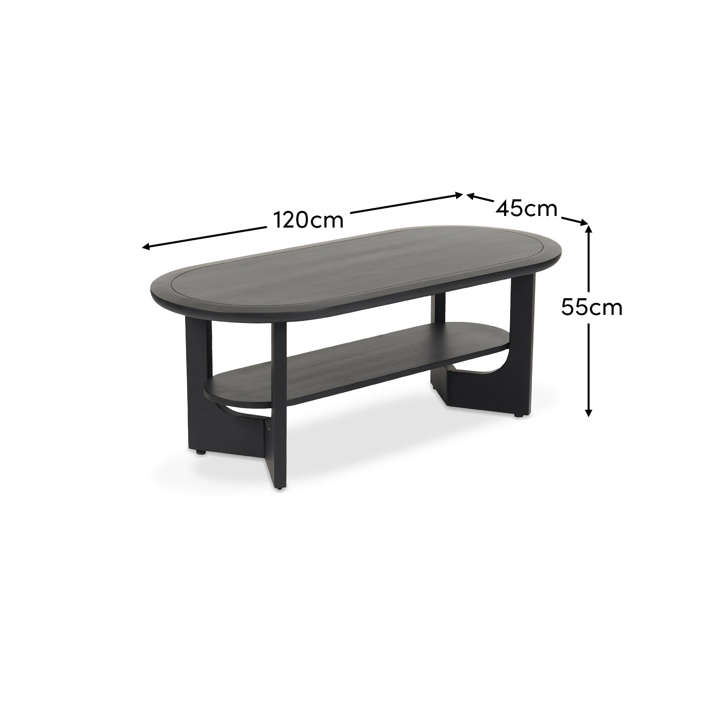 Delphi Black Acacia Coffee Table - Laura James 